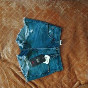 Levi's Premium 501 high rise shorts size 25 medium wash